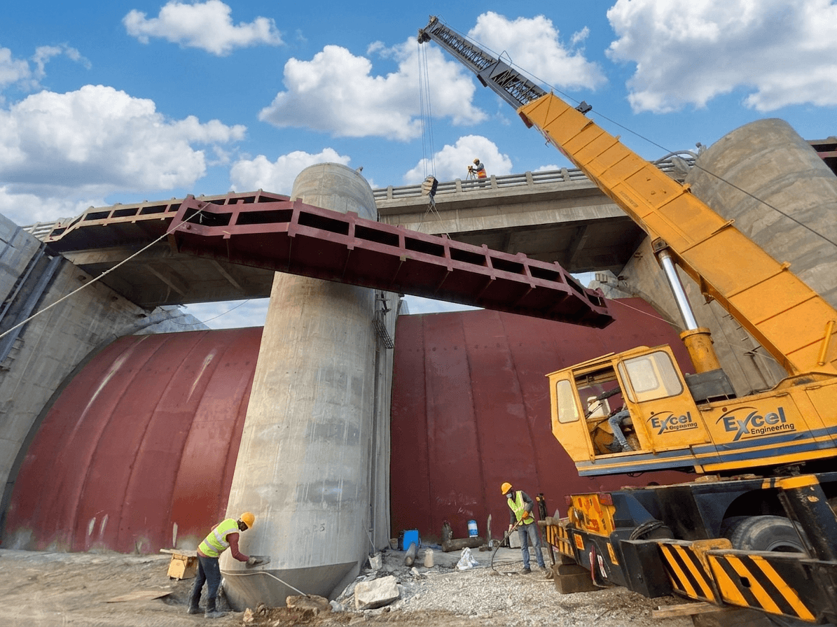 Excel Engineering crane working inside dam intake structure